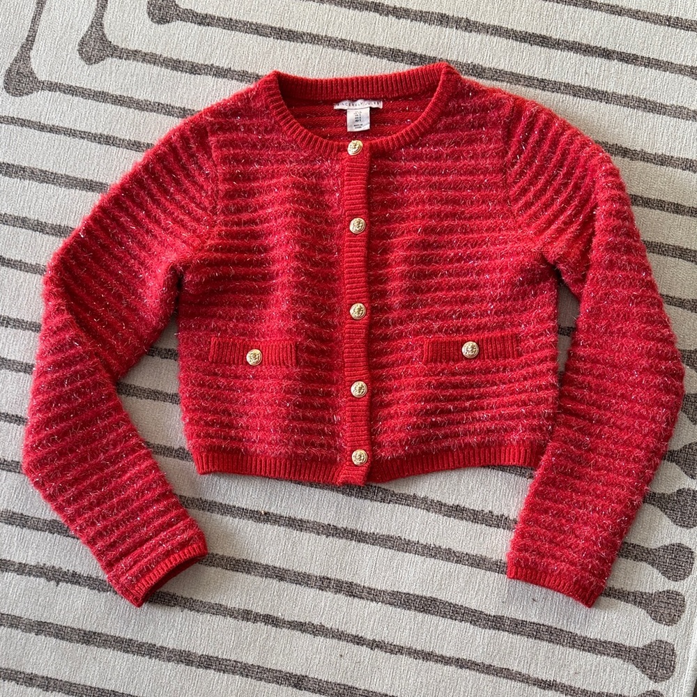 Sincerely Jules Sparkle Red Women's Cardigan